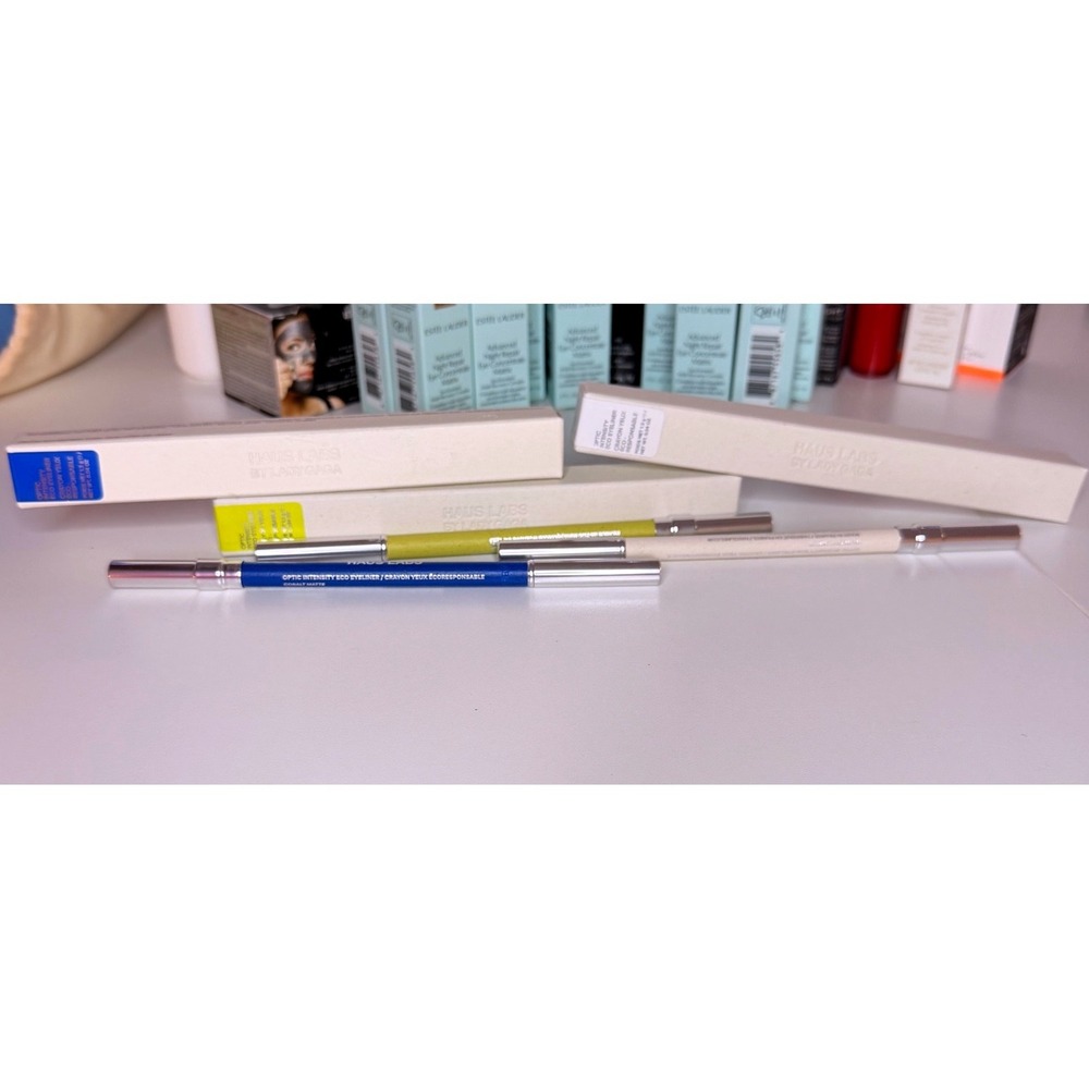 Haus Labs by Lady Gaga Optic Intensity Eco Eyeliner set Chartreuse Cobalt White
